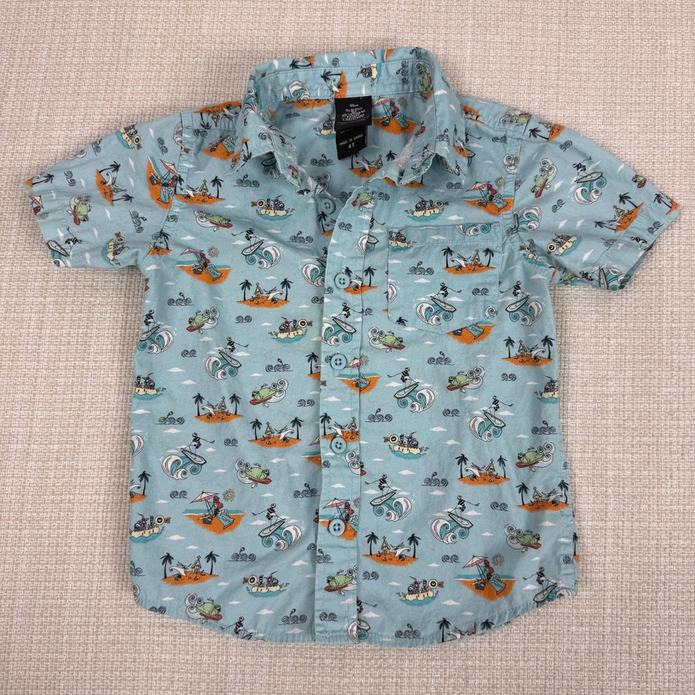 Disney Nightmare Before Christmas‎ Boys Shirt - Surfboard Beach 4T